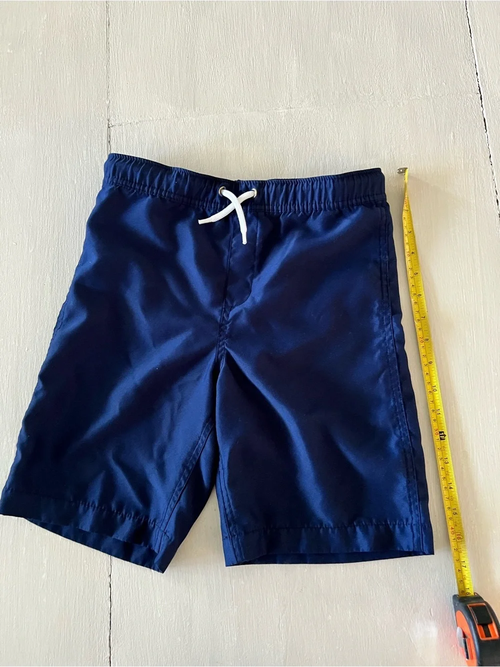 Lands’ End Boys Navy Swim Trunks Swim Shorts Size L 10-12